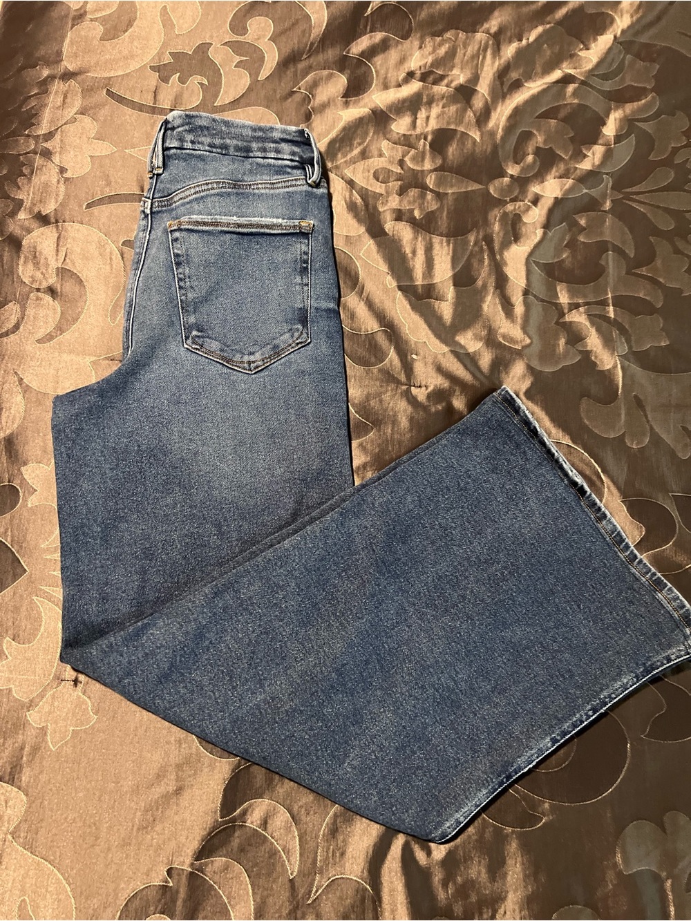 Good American Good Skate Wide Leg High-Rise Blue Women's Jeans Stretch Size 6/28 - Picture 15 of 16